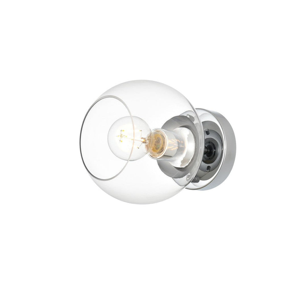 Elegant Rogelio LD7320W7CH Bath Vanity Light 7 in. wide - Chrome And Clear