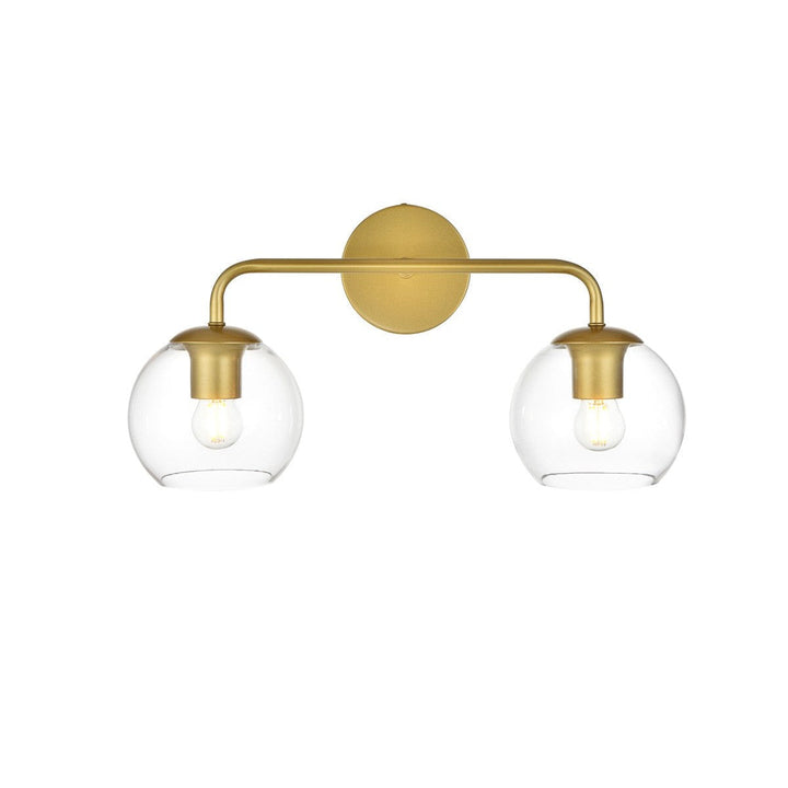 Elegant Genesis LD7321W19BRA Bath Vanity Light 19 in. wide - Brass And Clear