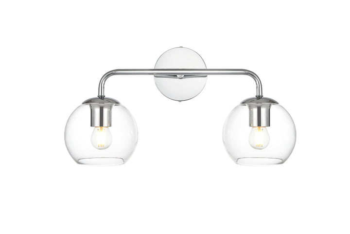 Elegant Genesis LD7321W19CH Bath Vanity Light 19 in. wide - Chrome And Clear