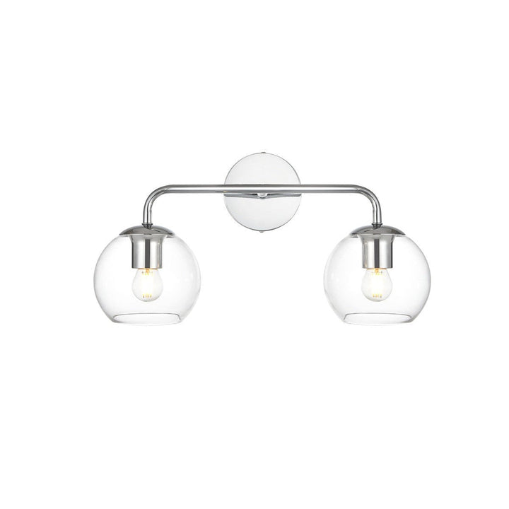 Elegant Genesis LD7321W19CH Bath Vanity Light 19 in. wide - Chrome And Clear