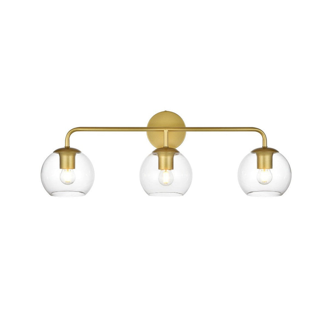 Elegant Genesis LD7321W28BRA Bath Vanity Light 28 in. wide - Brass And Clear