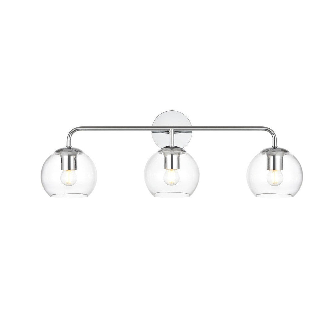 Elegant Genesis LD7321W28CH Bath Vanity Light 28 in. wide - Chrome And Clear