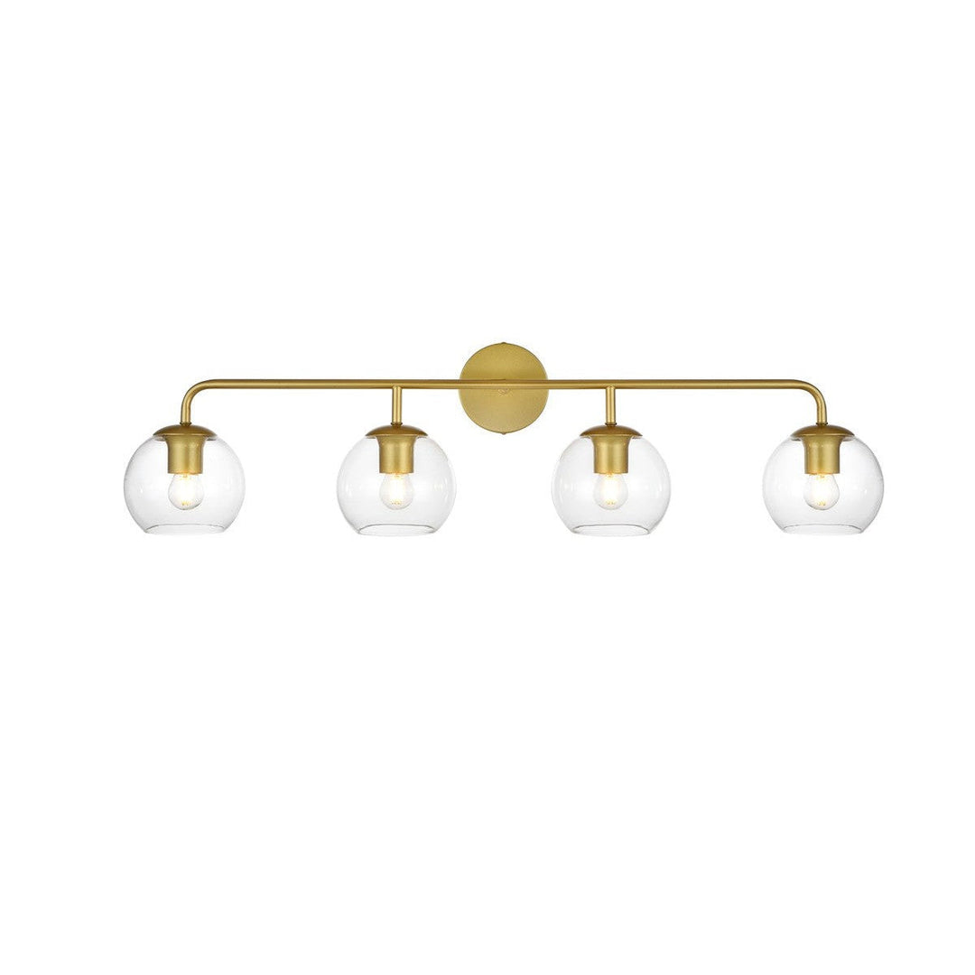 Elegant Genesis LD7321W37BRA Bath Vanity Light 37 in. wide - Brass And Clear