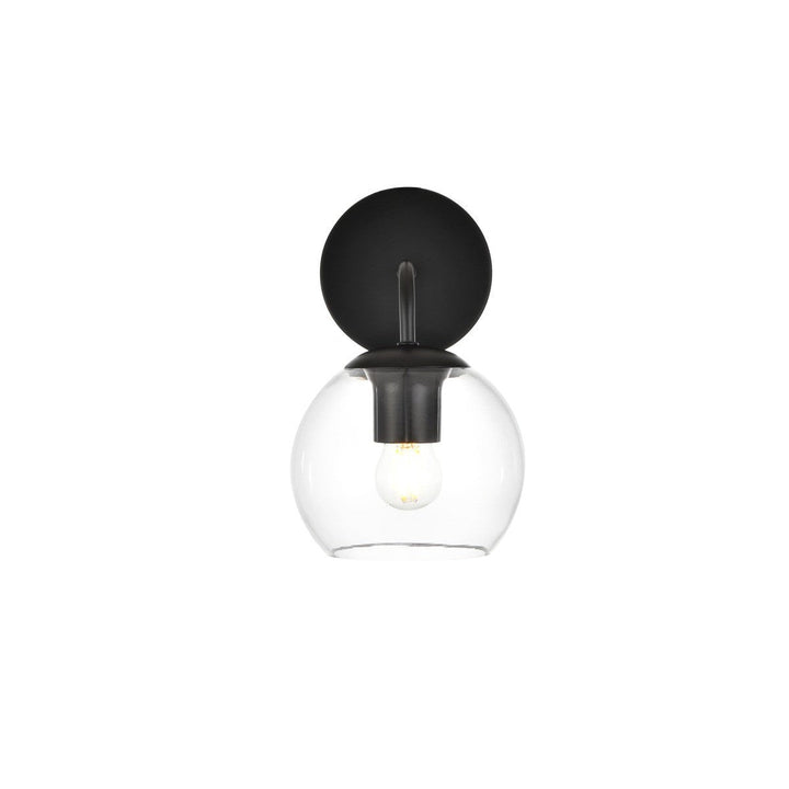 Elegant Genesis LD7321W6BLK Bath Vanity Light 6 in. wide - Black And Clear