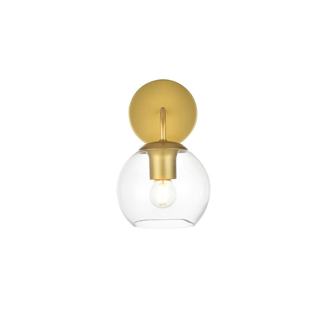 Elegant Genesis LD7321W6BRA Bath Vanity Light 6 in. wide - Brass And Clear