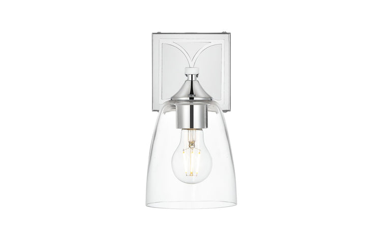 Elegant Harris LD7309W5CH Bath Vanity Light 5 in. wide - Chrome And Clear