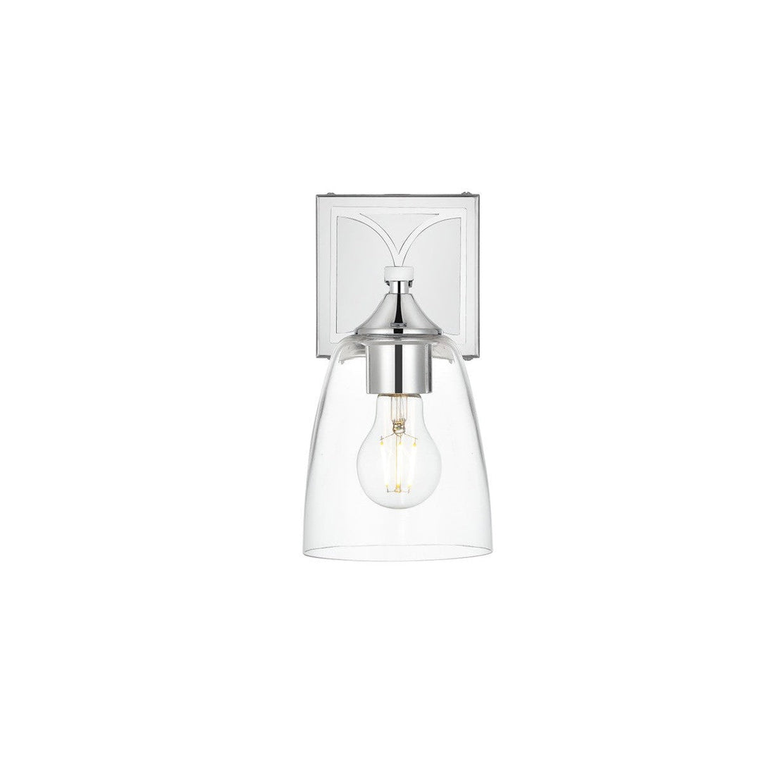 Elegant Harris LD7309W5CH Bath Vanity Light 5 in. wide - Chrome And Clear