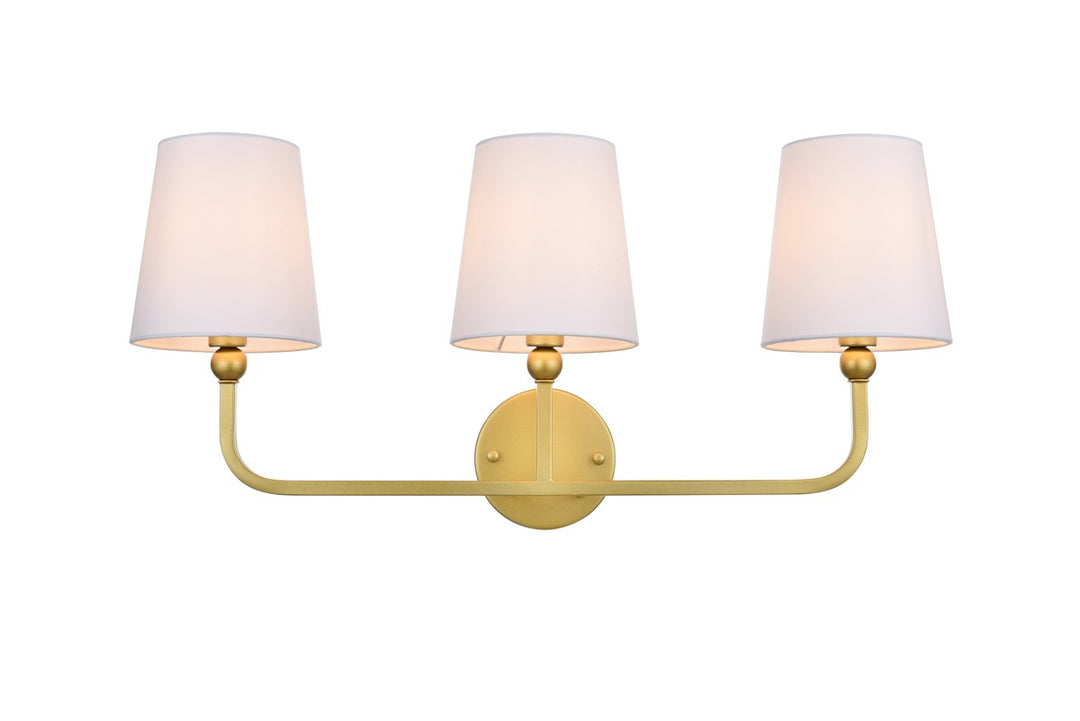 Elegant Colson LD7322W26BRA Bath Vanity Light 26 in. wide - Brass And Clear