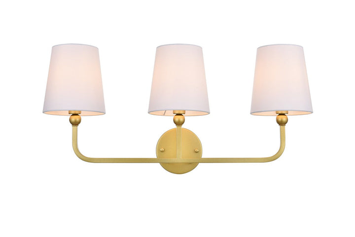 Elegant Colson LD7322W26BRA Bath Vanity Light 26 in. wide - Brass And Clear