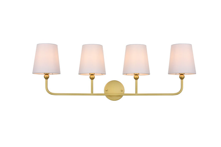 Elegant Colson LD7322W36BRA Bath Vanity Light 36 in. wide - Brass And Clear