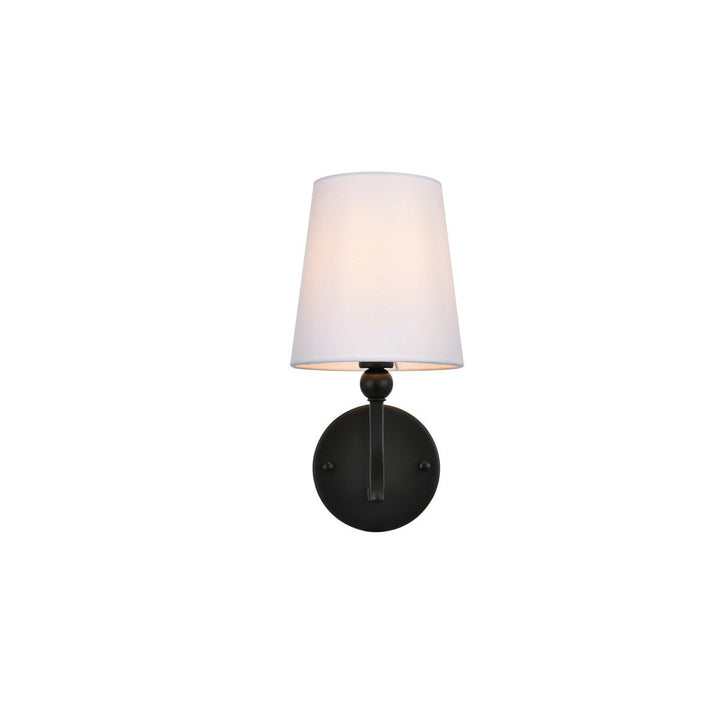 Elegant Colson LD7322W6BLK Bath Vanity Light 6 in. wide - Black And Clear