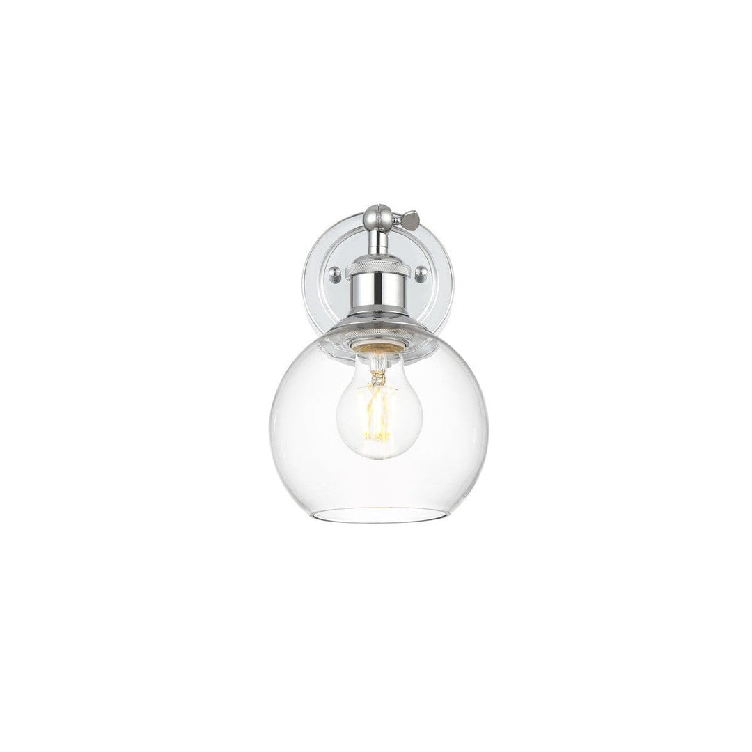 Elegant Kai LD7325W6CH Bath Vanity Light 6 in. wide - Chrome And Clear