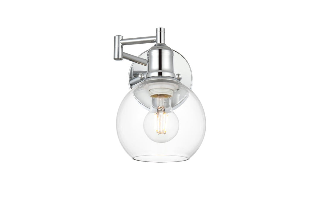 Elegant Davian LD7327W6CH Wall Sconce Light - Chrome And Clear