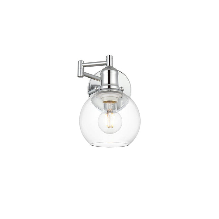 Elegant Davian LD7327W6CH Wall Sconce Light - Chrome And Clear