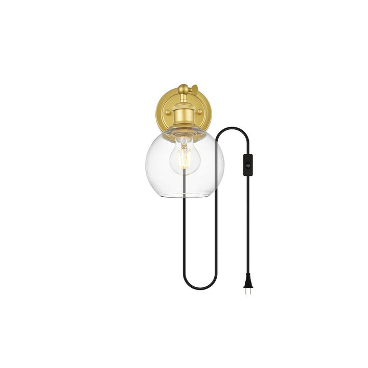 Elegant Wesson LD7330W6BRA Wall Sconce Light - Brass And Clear