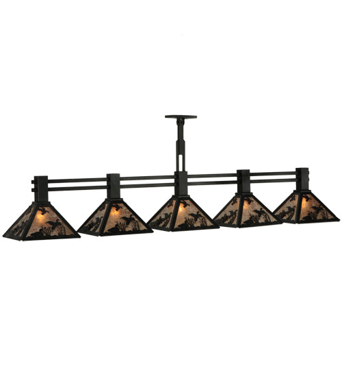 Meyda Tiffany Ducks In Flight 137562 Pendant Light - Black/Silver Mica