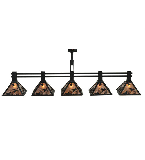 Meyda Tiffany Ducks In Flight 137562 Pendant Light - Black/Silver Mica