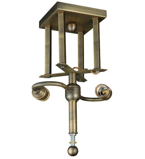 Meyda Tiffany Lighting 137569 Mission Two Light Flushmount Utility Light Bronze / Dark