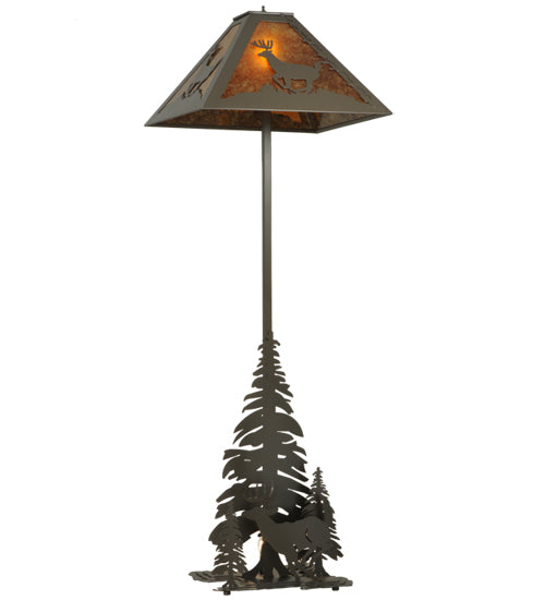 Meyda Tiffany Lighting 137587 Lone Deer Two Light Floor Lamp Lamp Bronze / Dark