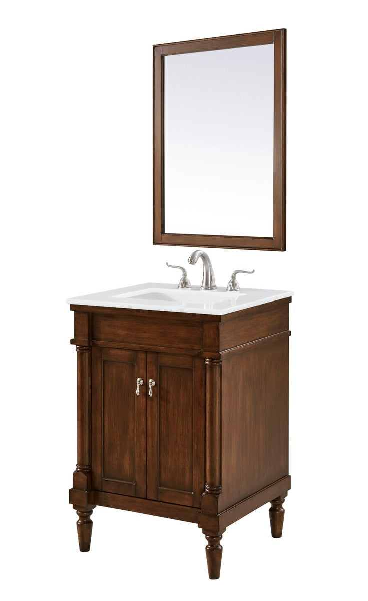 Elegant Lexington VF13024WT-VW Bath Vanity Light 22 in. wide - Walnut