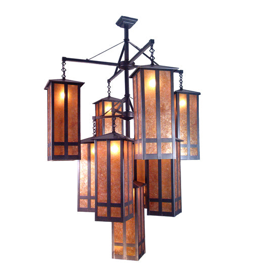 Meyda Tiffany Church Street 13793 Chandelier Light - Craftsman Brown