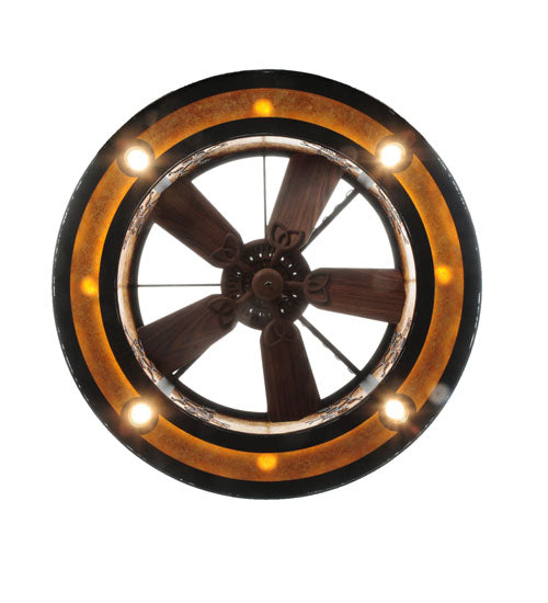 Meyda Tiffany Personalized 137949 Ceiling Fan - Black/Amber Mica