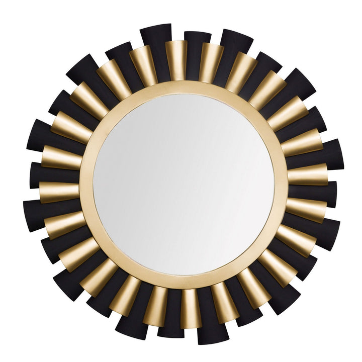 Varaluz Lighting 372MI36MBFG Modern Daphne Mirror Matte Black/French Gold