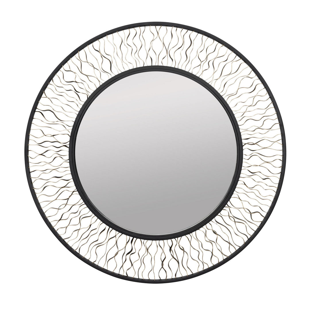 Varaluz Lighting 380MI30AMBFG  Estela Mirror Matte Black/French Gold