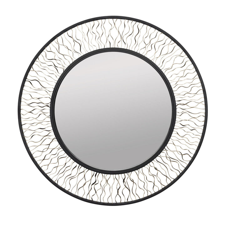 Varaluz Lighting 380MI30AMBFG  Estela Mirror Matte Black/French Gold