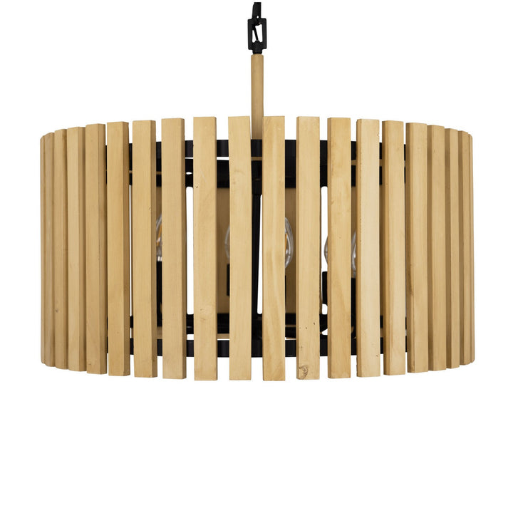 Varaluz Suratto 387P06MBH Pendant Light - Matte Black/Honey Blonde