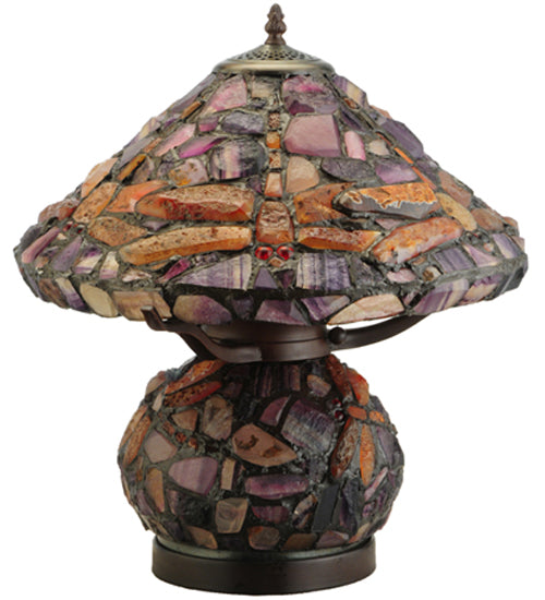 Meyda Tiffany Lighting 138107 Dragonfly Two Light Table Lamp Lamp Bronze / Dark