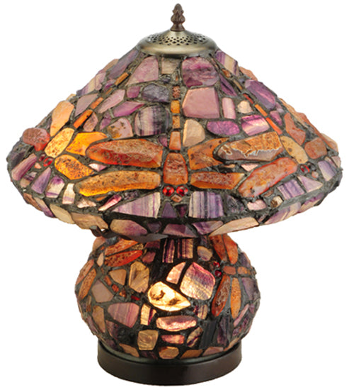 Meyda Tiffany Lighting 138107 Dragonfly Two Light Table Lamp Lamp Bronze / Dark