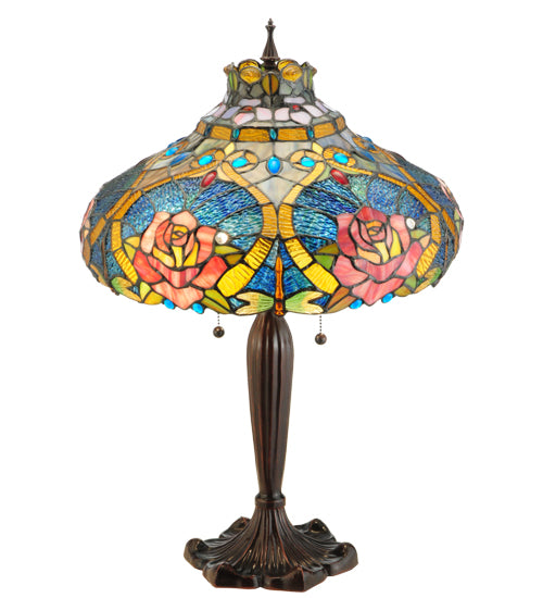 Meyda Tiffany Lighting 138108 Dragonfly Rose Table Lamp Lamp Bronze / Dark