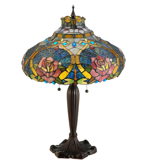Meyda Tiffany Lighting 138108 Dragonfly Rose Table Lamp Lamp Bronze / Dark