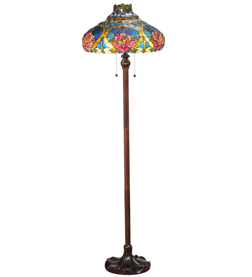 Meyda Tiffany Lighting 138109 Dragonfly Rose Floor Lamp Lamp Bronze / Dark