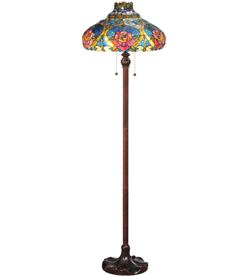 Meyda Tiffany Lighting 138109 Dragonfly Rose Floor Lamp Lamp Bronze / Dark