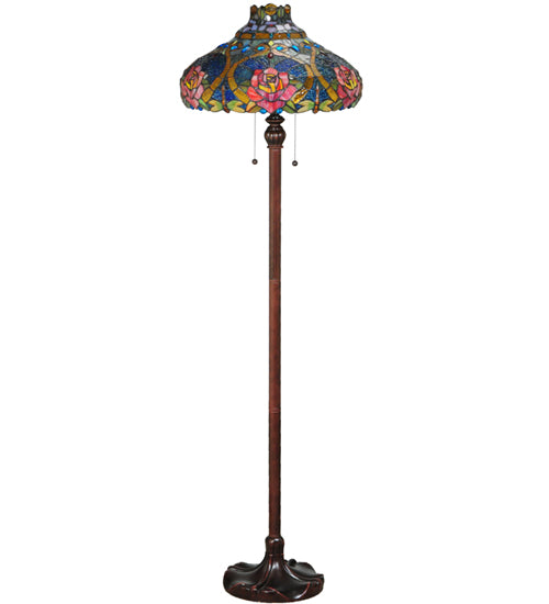 Meyda Tiffany Lighting 138109 Dragonfly Rose Floor Lamp Lamp Bronze / Dark