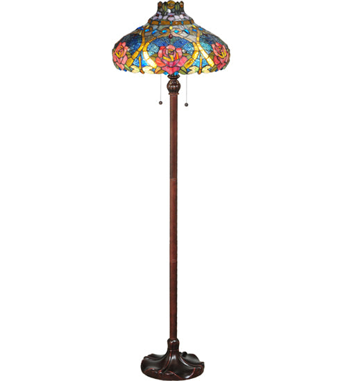 Meyda Tiffany Lighting 138109 Dragonfly Rose Floor Lamp Lamp Bronze / Dark