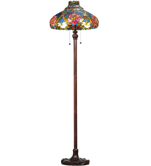 Meyda Tiffany Lighting 138109 Dragonfly Rose Floor Lamp Lamp Bronze / Dark