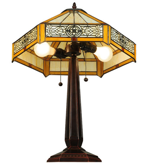 Meyda Tiffany Lighting 138116 Peaches Table Lamp Lamp Bronze / Dark