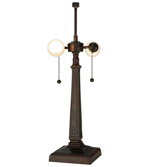 Meyda Tiffany Lighting 138117 Parker Poppy Two Light Table Lamp Lamp Bronze / Dark