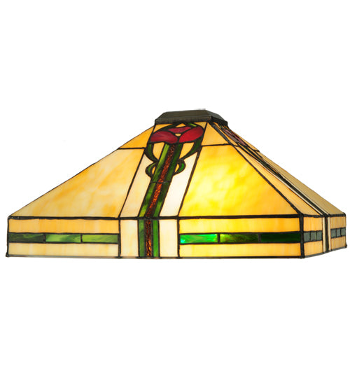 Meyda Tiffany Lighting 138117 Parker Poppy Two Light Table Lamp Lamp Bronze / Dark