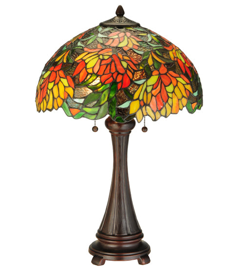 Meyda Tiffany Lighting 138122 Lamella Two Light Table Lamp Lamp Bronze / Dark