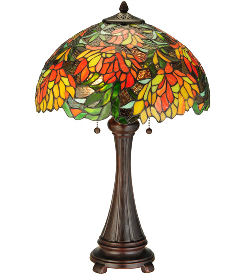 Meyda Tiffany Lighting 138122 Lamella Two Light Table Lamp Lamp Bronze / Dark