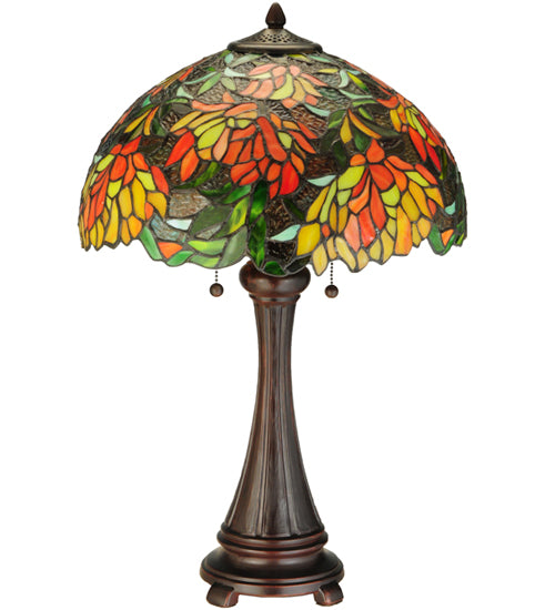 Meyda Tiffany Lighting 138122 Lamella Two Light Table Lamp Lamp Bronze / Dark