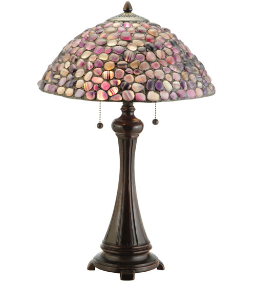 Meyda Tiffany Lighting 138125 Agata Two Light Table Lamp Lamp Bronze / Dark