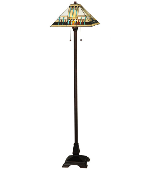 Meyda Tiffany Lighting 138129 Prairie Peaks Two Light Floor Lamp Lamp Bronze / Dark