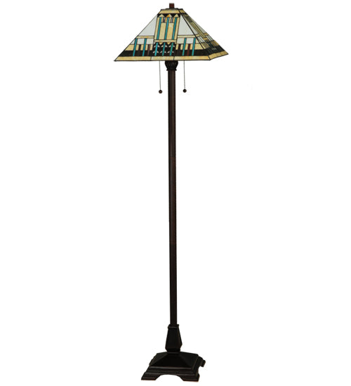 Meyda Tiffany Lighting 138129 Prairie Peaks Two Light Floor Lamp Lamp Bronze / Dark