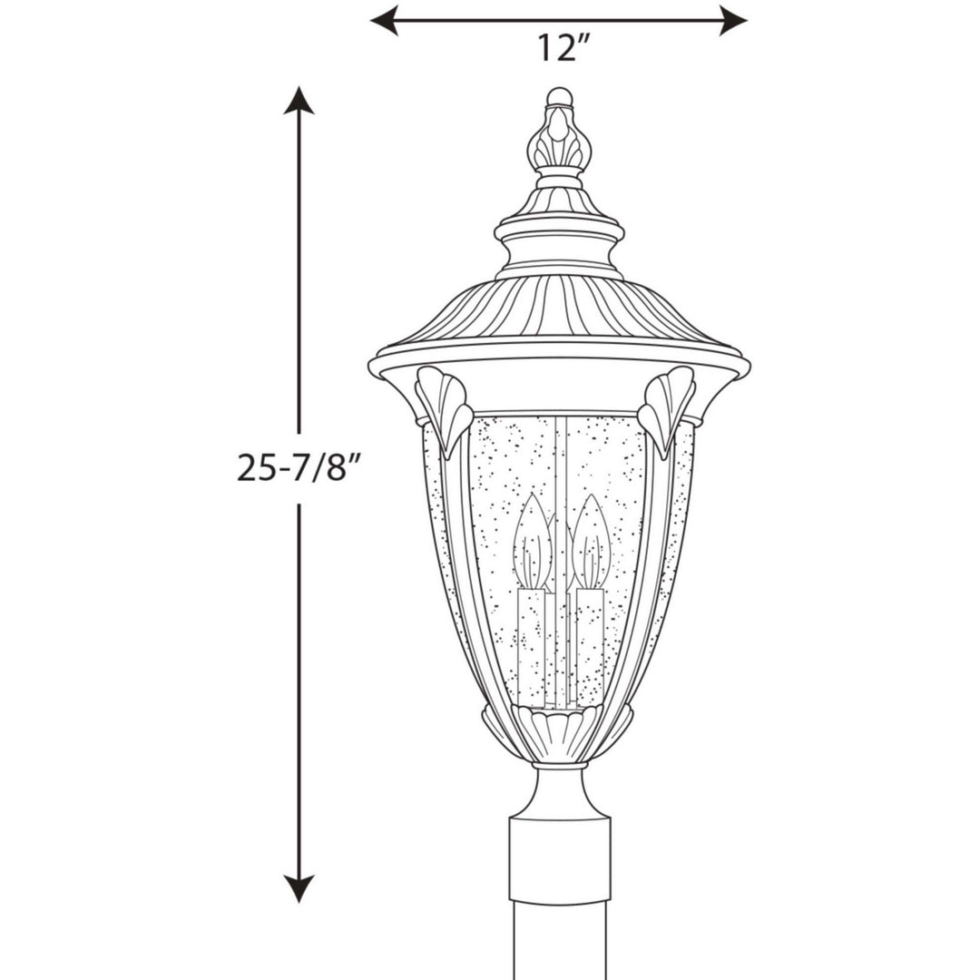 Progress Lighting P5420-31 Meridian Three Light Post Lantern Outdoor Black