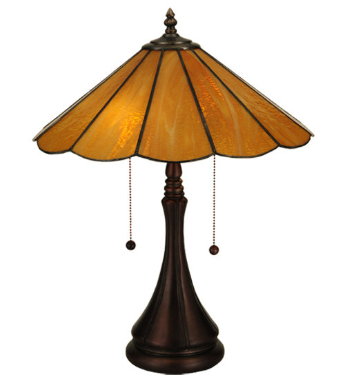 Meyda Tiffany Lighting 138208 Panel Two Light Table Lamp Lamp Bronze / Dark
